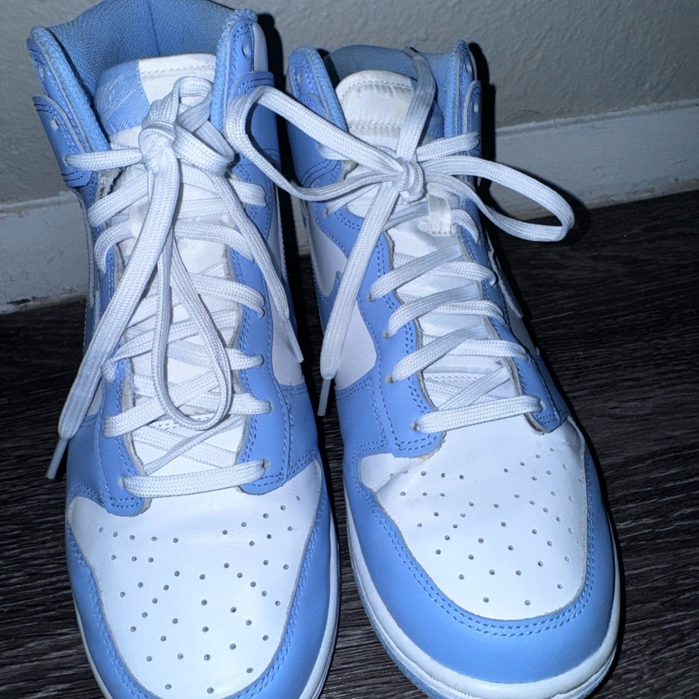 Nike Baby Blue and White High-Top Sneakers
